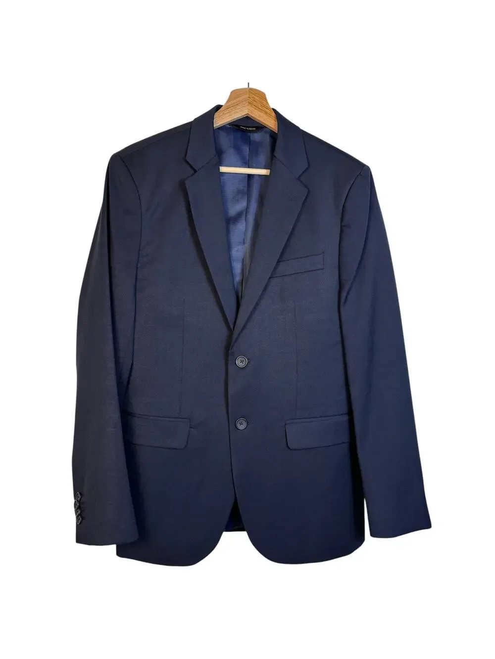 Banana Republic Mens Tailored Fit Blazer Size 38S Wool Navy Blue Career Preppy